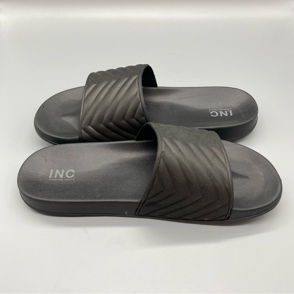INC International Concepts Black Slide Sandals